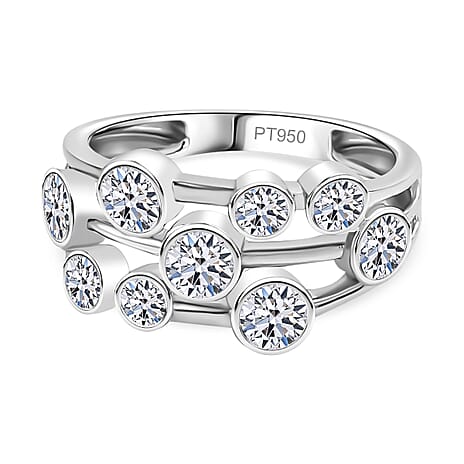 950 Platinum SGL Certified Lab Grown Diamond (VS-EF) Bubble Ring 1.00 Cts. Platinum Wt 6.75 Gms