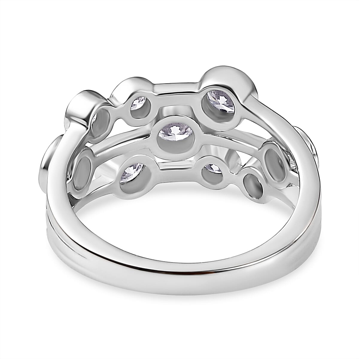 950 Platinum SGL Certified Lab Grown Diamond (VS-EF) Bubble Ring 1.00 Cts. Platinum Wt 6.75 Gms