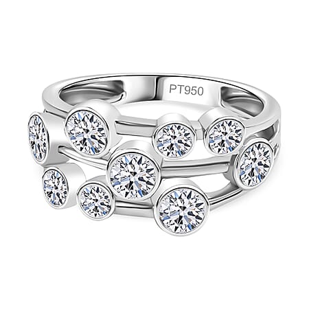 Luxuriant Diamond - 950 Platinum SGL Certified Lab Grown Diamond (VS-EF) Bubble Ring 0.99 Cts.