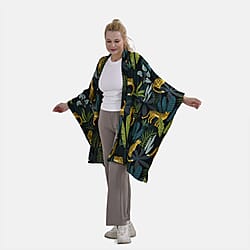 Viscose Leaf Kimono (Size 129x1 cm) - Green & Green