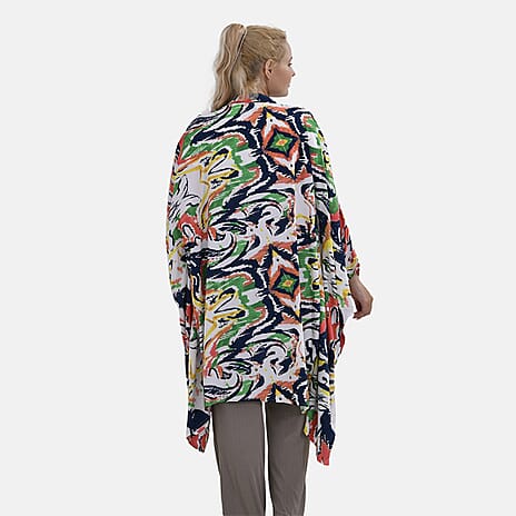 Viscose Leaf Kimono (Size 129x1 cm) - Green & Green