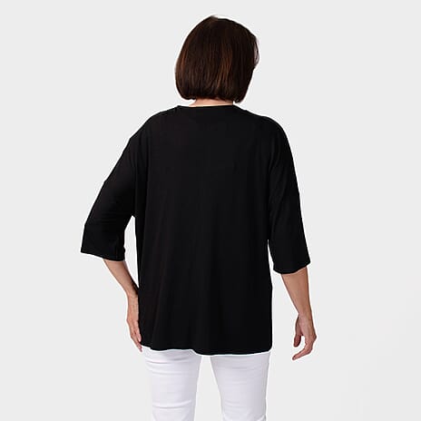 Emelia Viscose Cardigan (Size 1x1 ) - Black