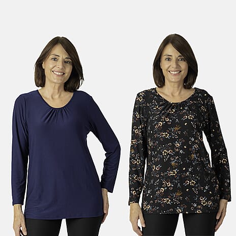 One Time Closeout - Set of 2 Tops  - Navy