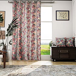 Velvet Knitted Curtain and Cushion Cover Set - 2 Curtains and 2 Cushions (228x168cm)