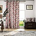Set of 2 Floral Printed Curtains and Cushion Covers