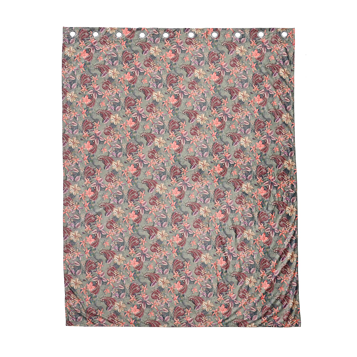 Floral Curtain 2 Panels - Cushion Cover 2pcs Velvet Curtain 228cm x168cm 2pcs Cushion Cover 45x45cm 2pcs With Invisible Zipper & Pipping - Pink