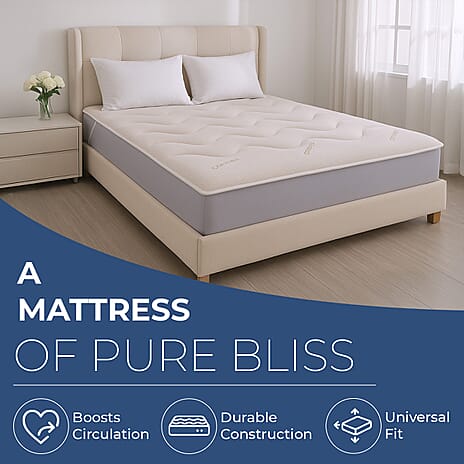 Anti-Bacterial Copper Infused Jacquard Mattress Topper (Size Single) - White