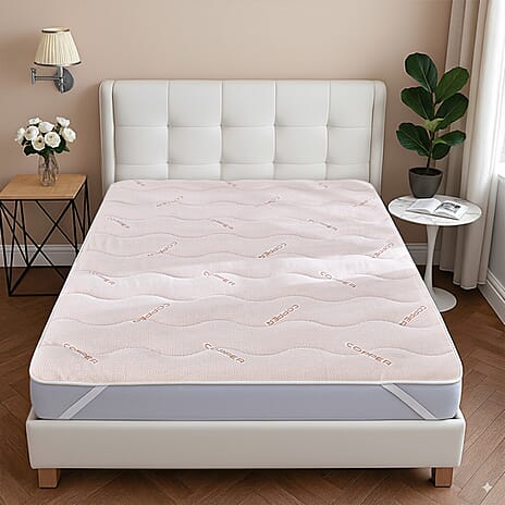 Copper Infused Polyester Mattress Topper(135x190-5 cm)