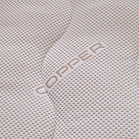 Anti-Bacterial Copper Infused Jacquard Mattress Topper (Size Double) - White