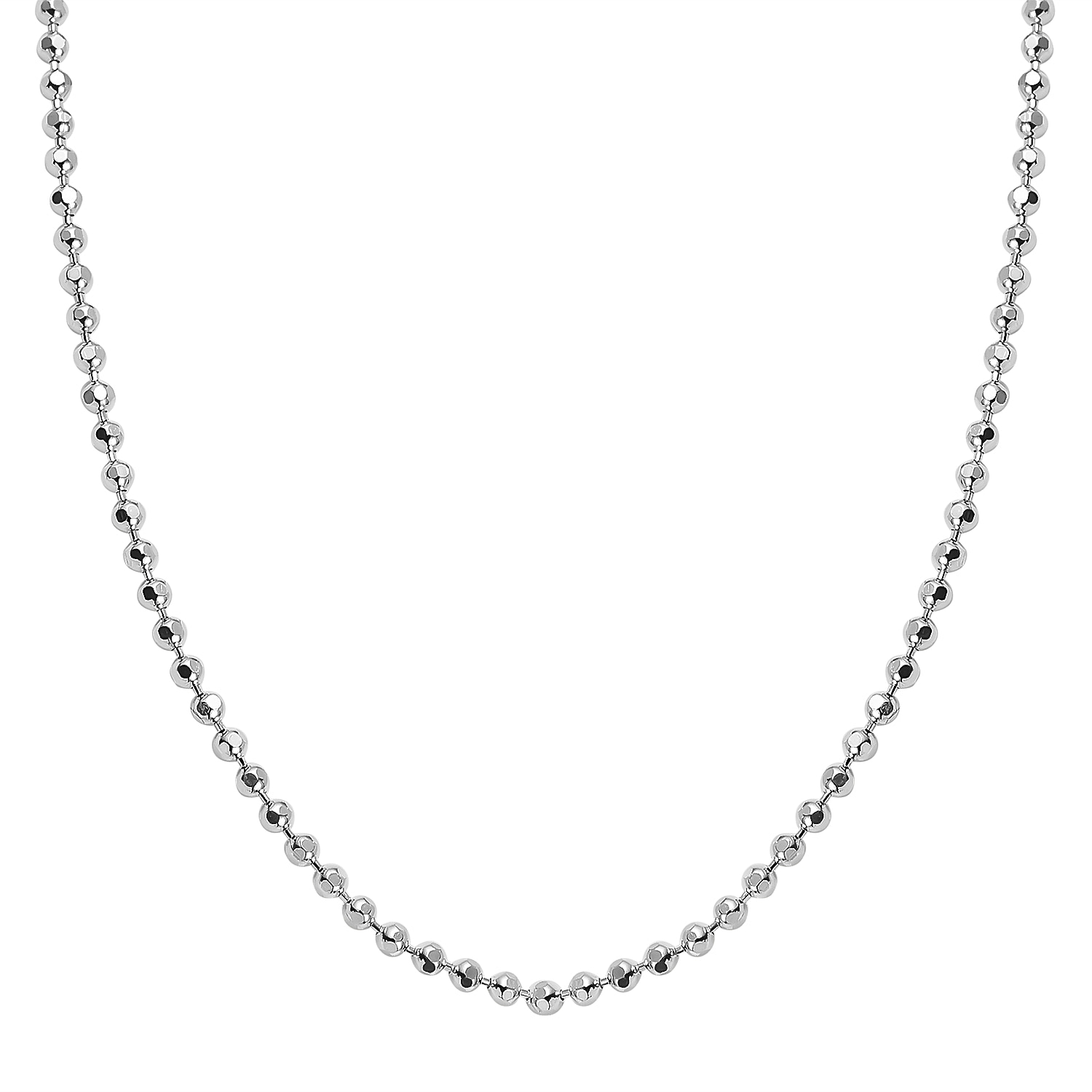 NY Closeout Deal - Sterling Silver Diamond Cut Ball Chain (Size - 18)