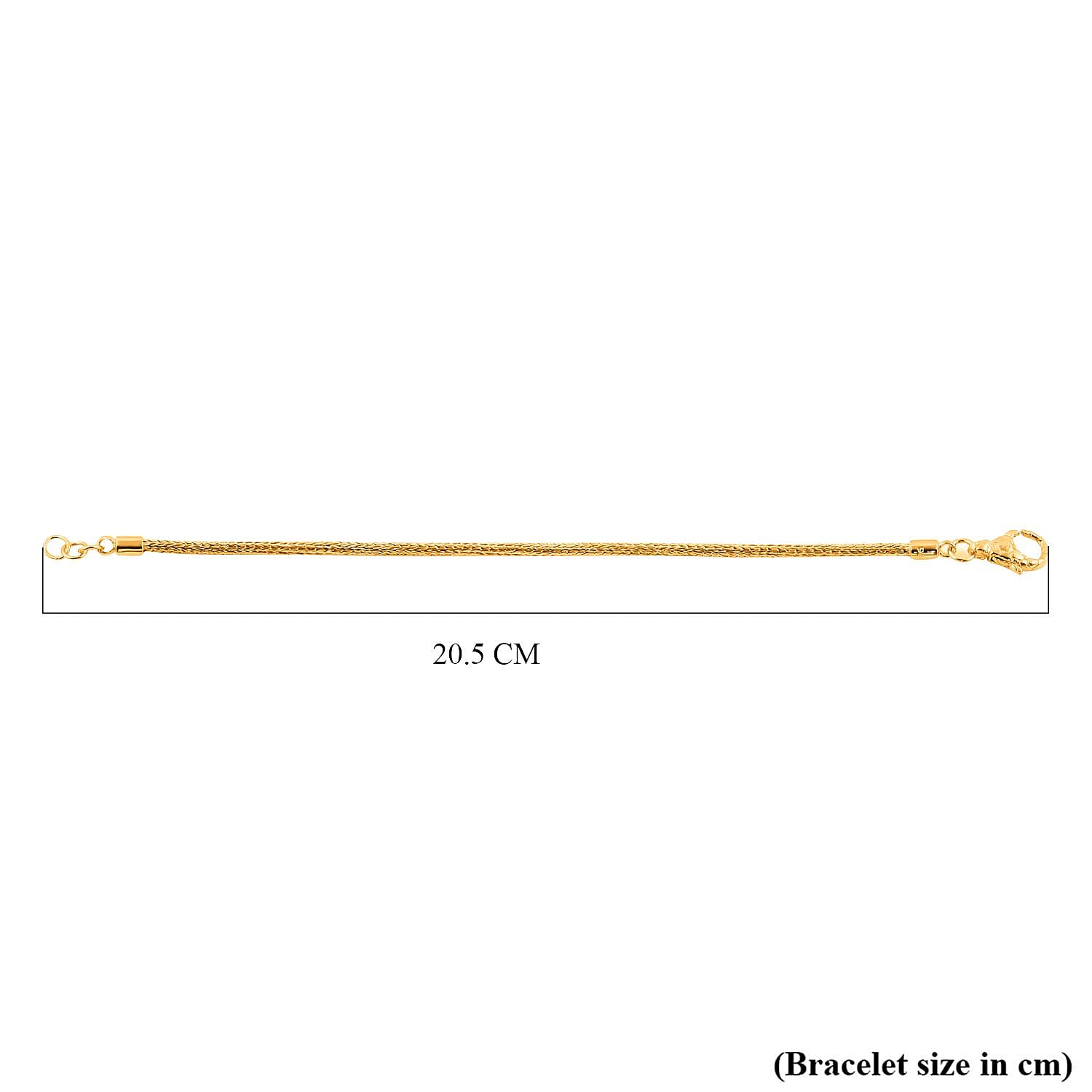 Vermeil YG Sterling Silver Bracelet (Size - 7.5),  Silver Wt. 7 Gms