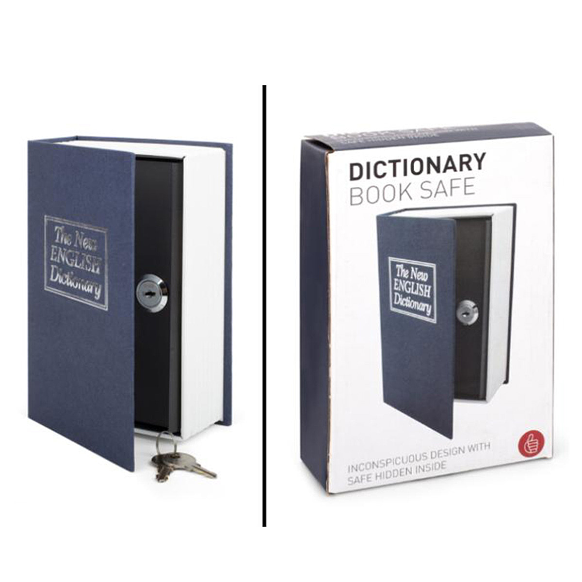 English Dictionary Book Safe with Keys - Blue