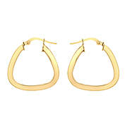 9K Yellow Gold Square Tube Triangle Earrings