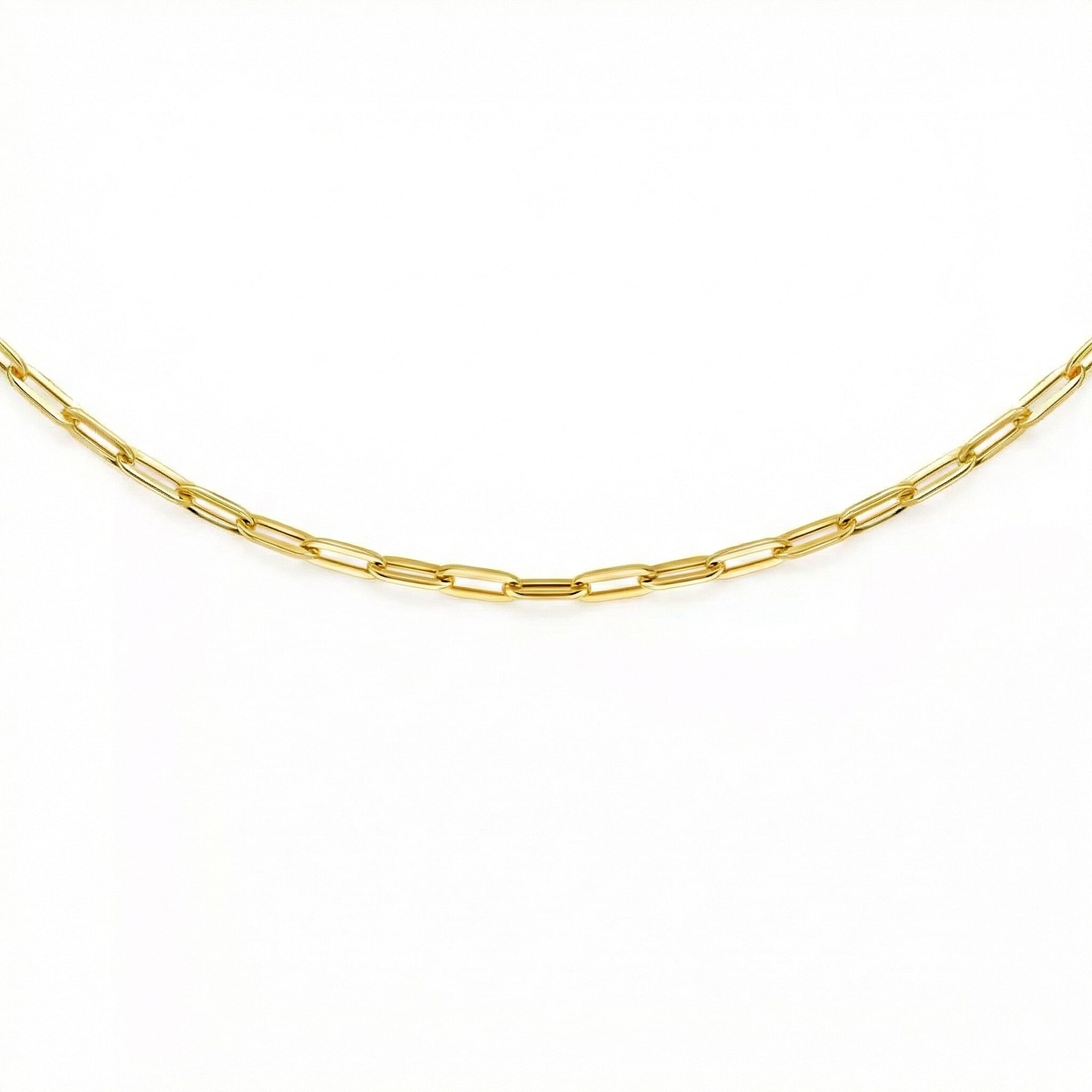9K Yellow Gold Paperclip Chain (Size 18) with Spring Ring Clasp