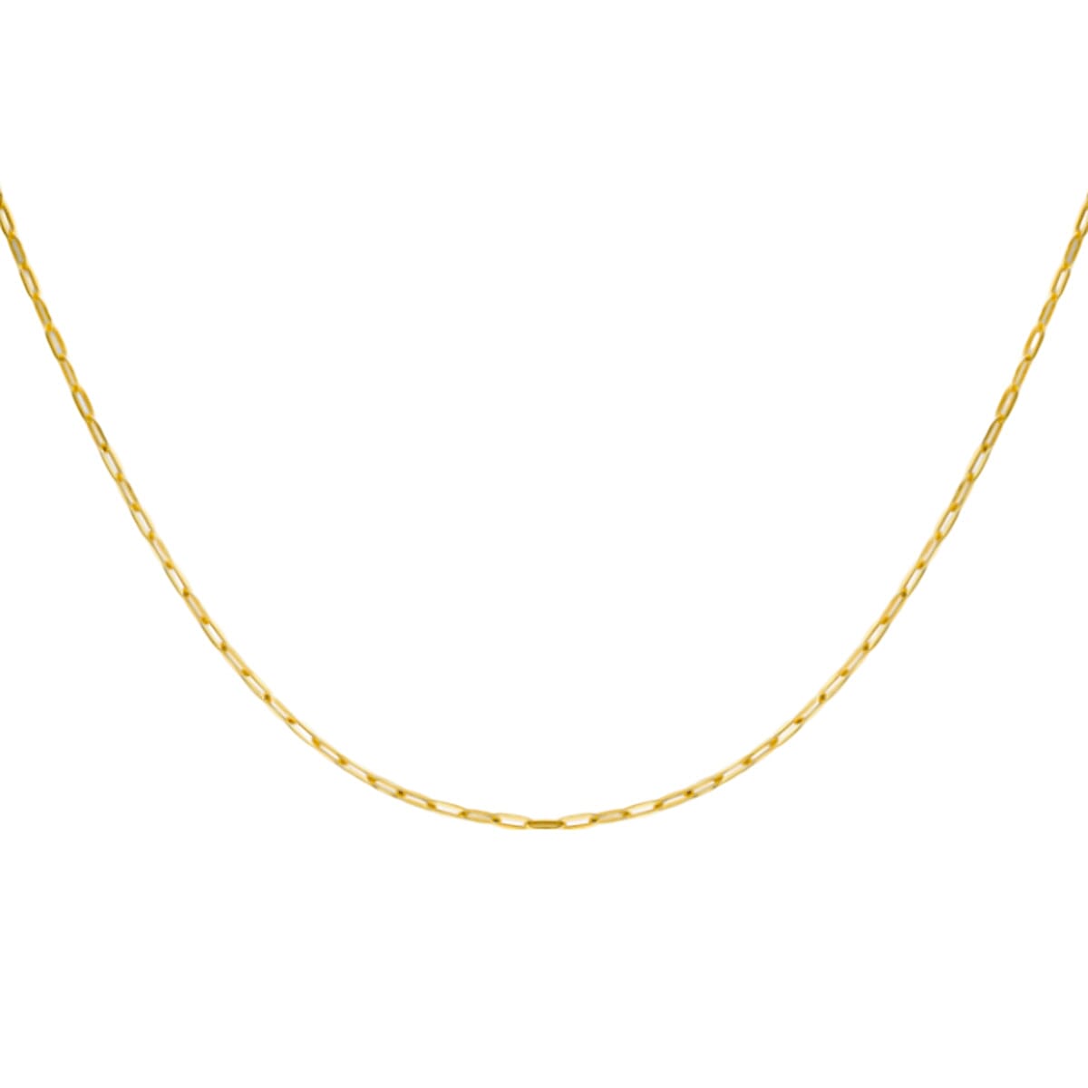 9K Yellow Gold Paperclip Chain (Size 18) with Spring Ring Clasp
