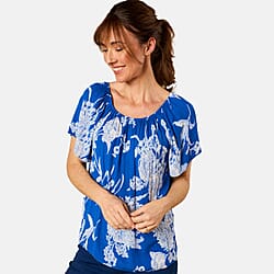 Emreco Short Sleeve Print Off Shoulder Top