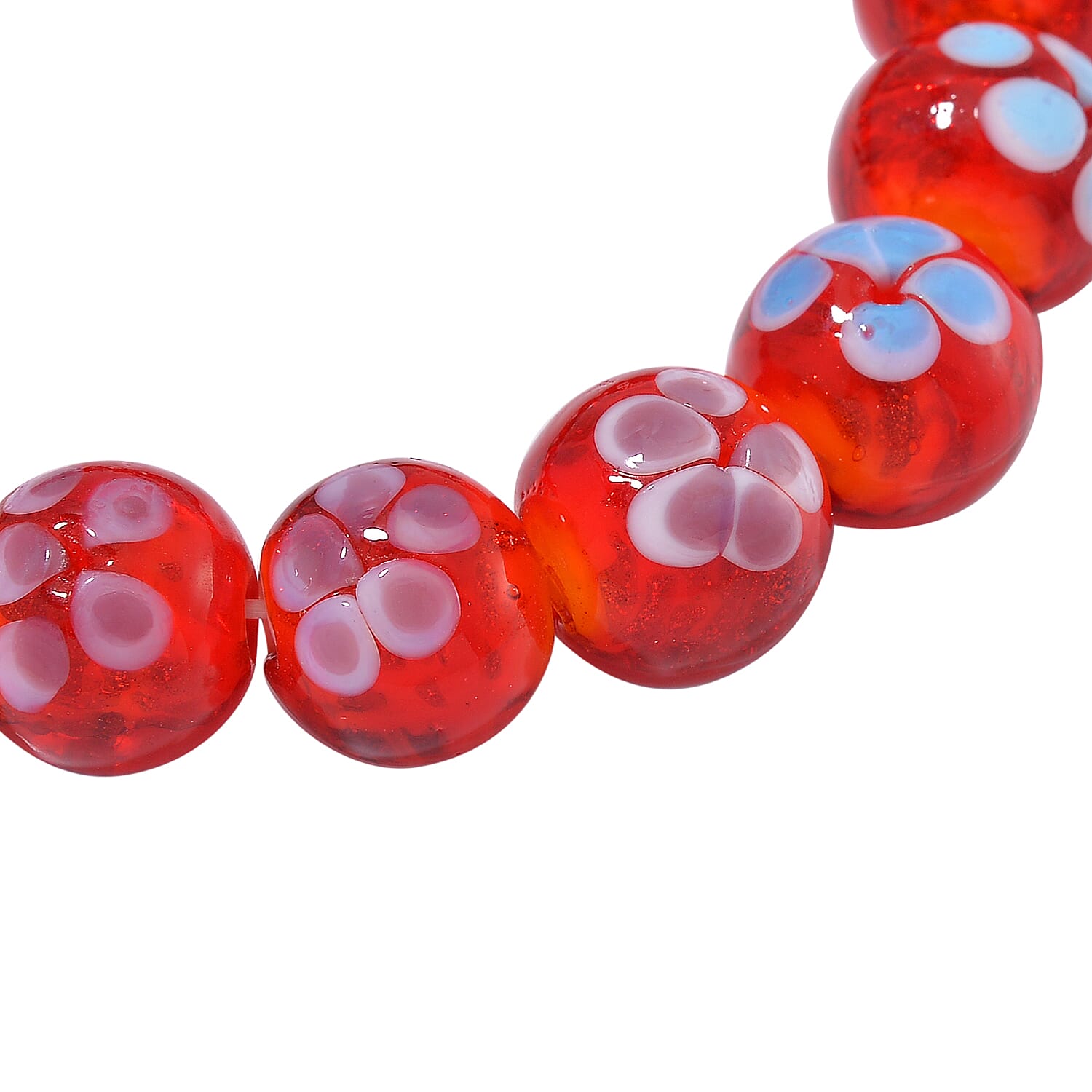 Red Color Murano Style Glass Bracelet
