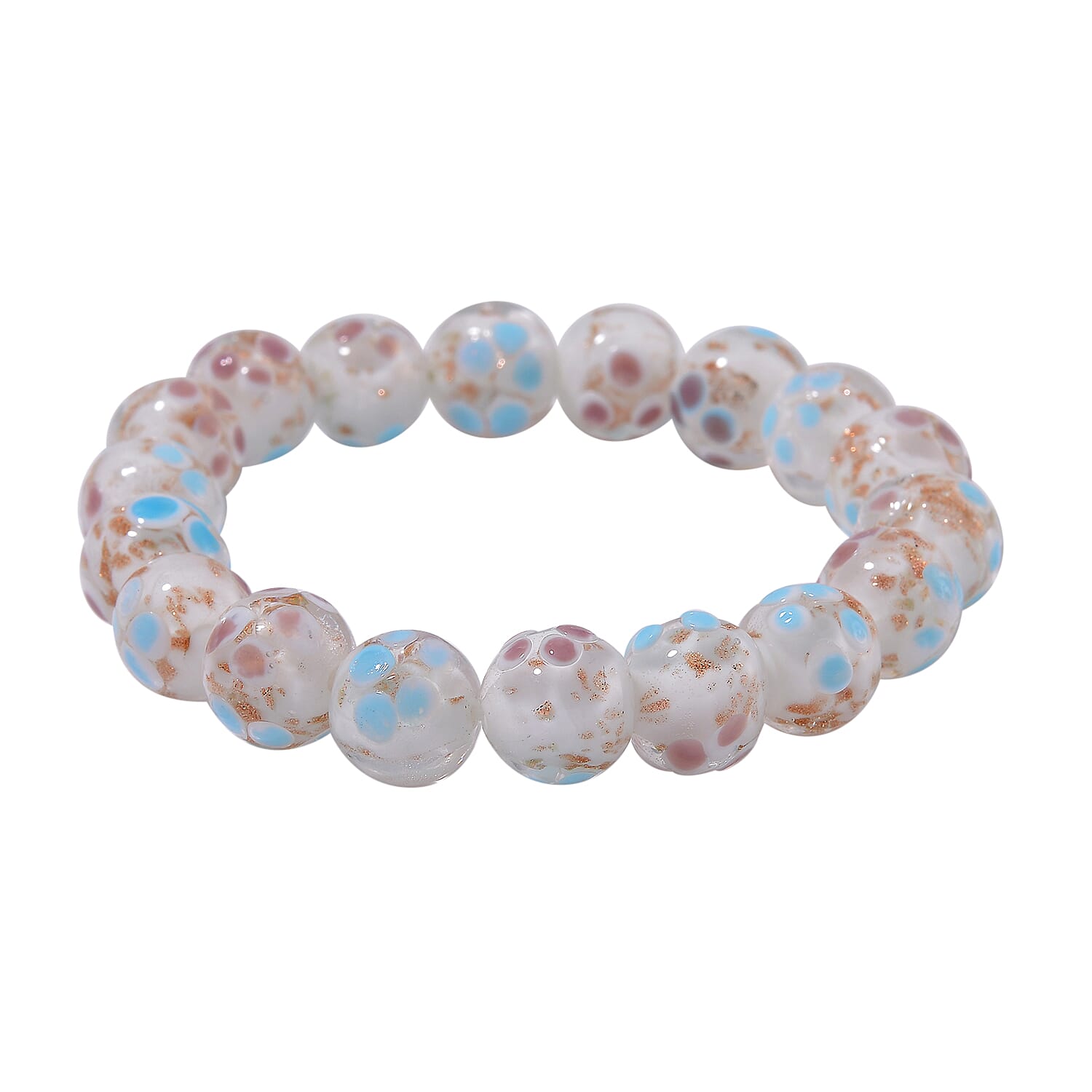 White Color Murano Style Glass Bracelet