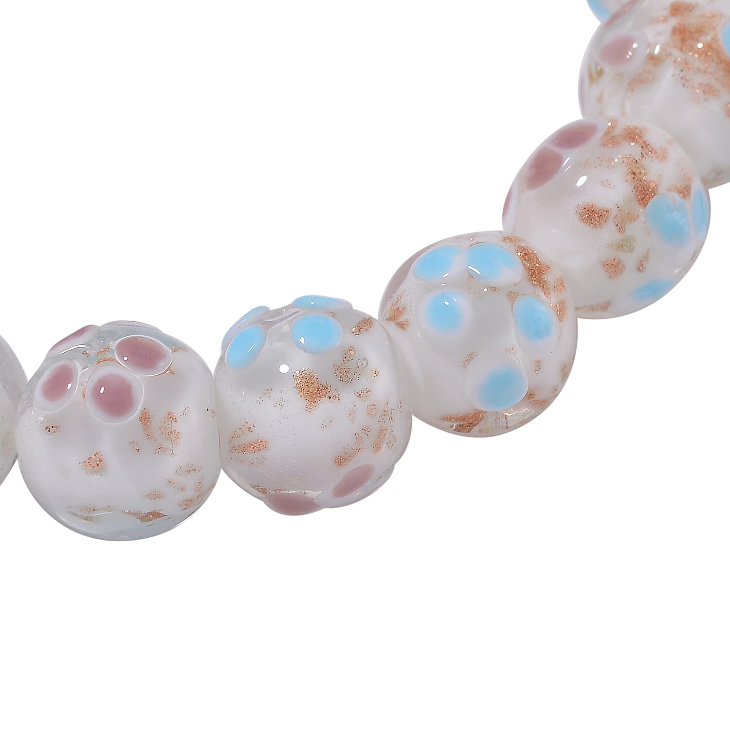 White Color Murano Style Glass Bracelet
