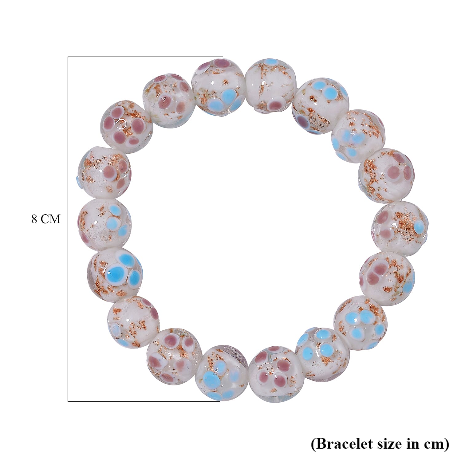 White Color Murano Style Glass Bracelet