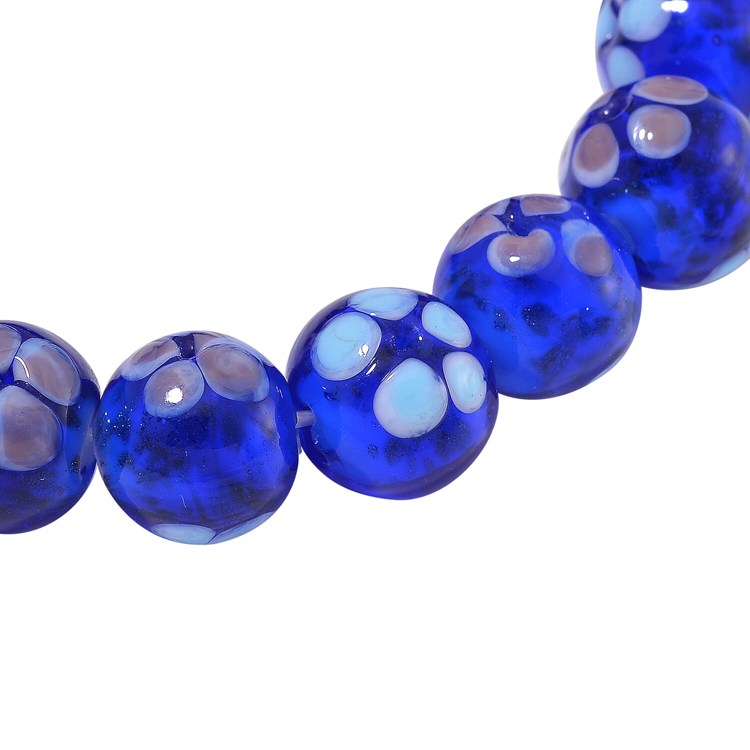 Blue Color Murano Style Glass Bracelet