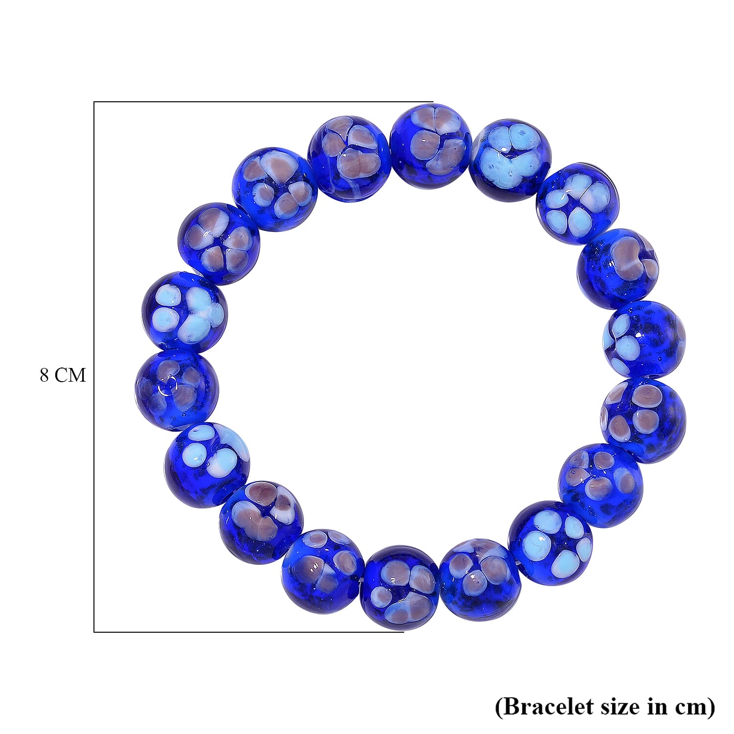 Blue Color Murano Style Glass Bracelet