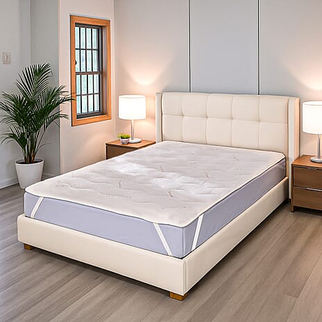 Bamboo Mattress Topper (Single Size, 190x90 cm) - White