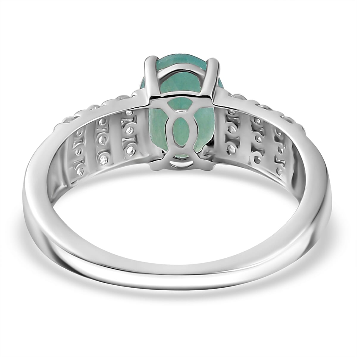 Grandidierite & Natural Zircon Ring in Rhodium Overlay Sterling Silver 1.60 Ct Grandidierite & Natural Zircon Ring in Rhodium Overlay Sterling Silver 1.60 Ct