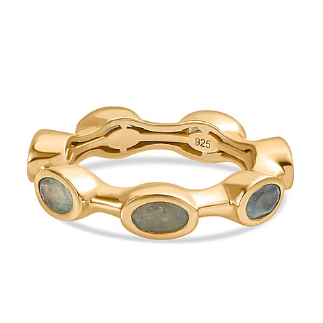 Grandidierite Band Ring in 18K YG Vermeil Sterling Silver 1.65 Ct