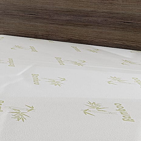 Bamboo Waterproof Mattress Protector (Size - Single, 190x90-30cm) - White
