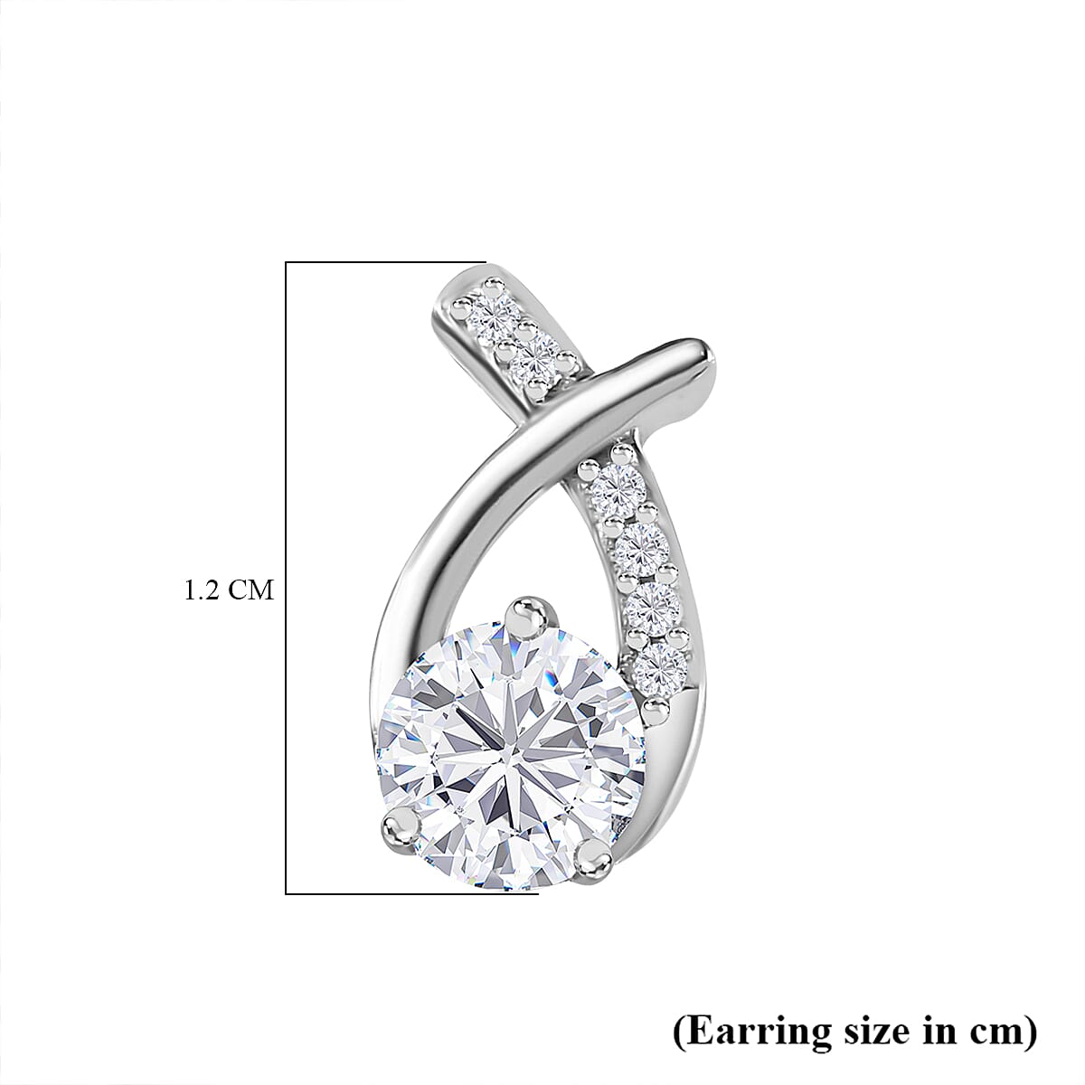 Moissanite Earrings in Rhodium Overlay Sterling Silver 1.10 Ct