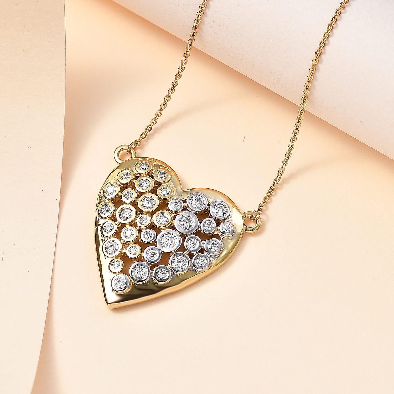 Moissanite Heart Necklace (Size - 20) in Sterling Silver 1.50 Ct.