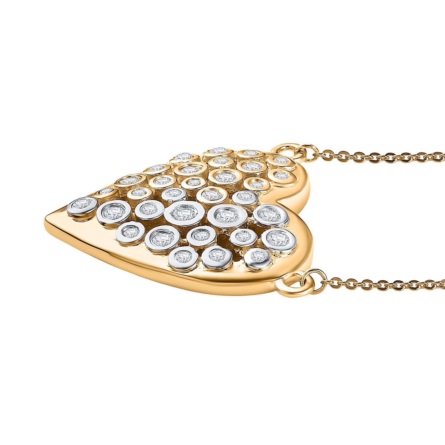 Moissanite Heart Necklace (Size - 20) in Sterling Silver 1.50 Ct.