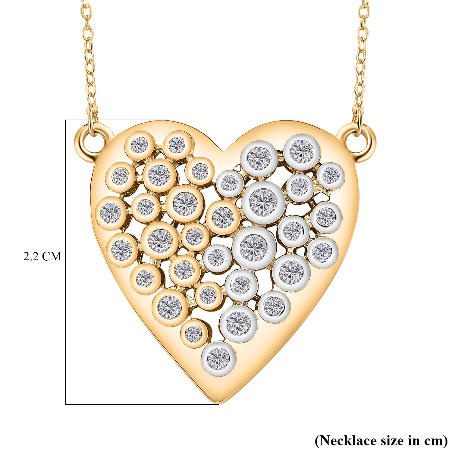 Moissanite Heart Necklace (Size - 20) in Sterling Silver 1.50 Ct.