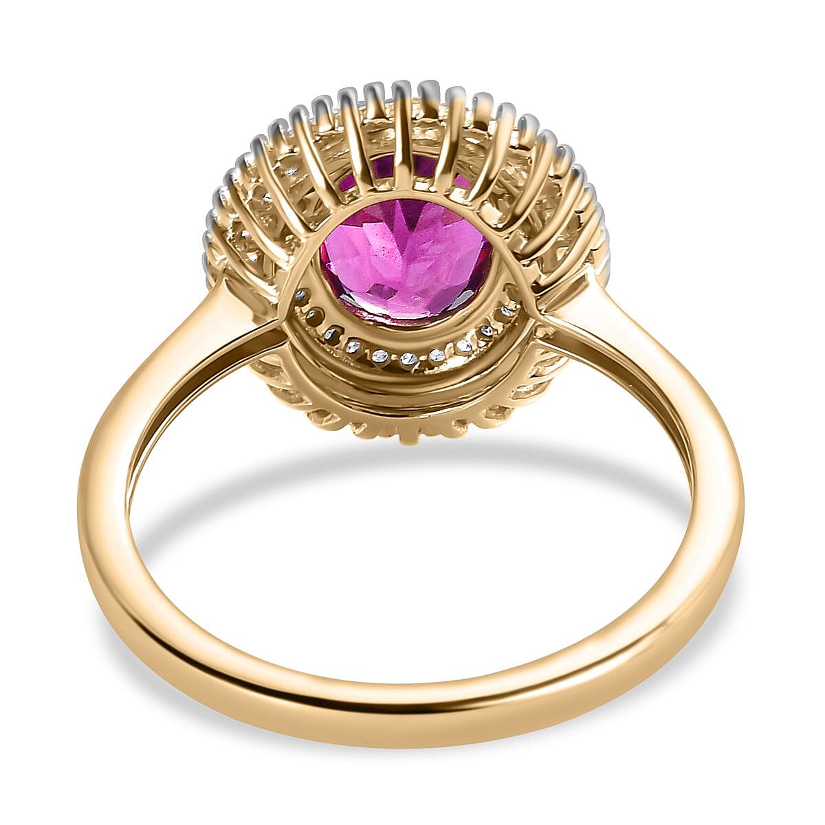 Tony Diniz Collection- 9K Yellow Gold Extremely Rare Natural Purple Garnet & Diamond Ring 2.50 Ct