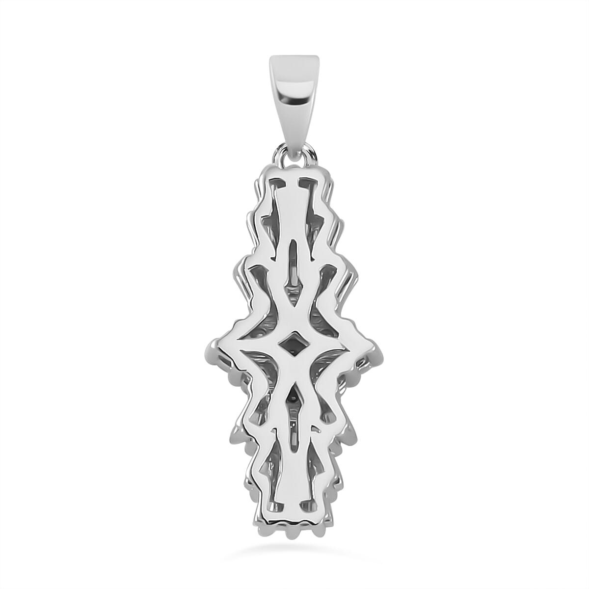 Moissanite Pendant in Rhodium Overlay Sterling Silver 1.29 Ct.