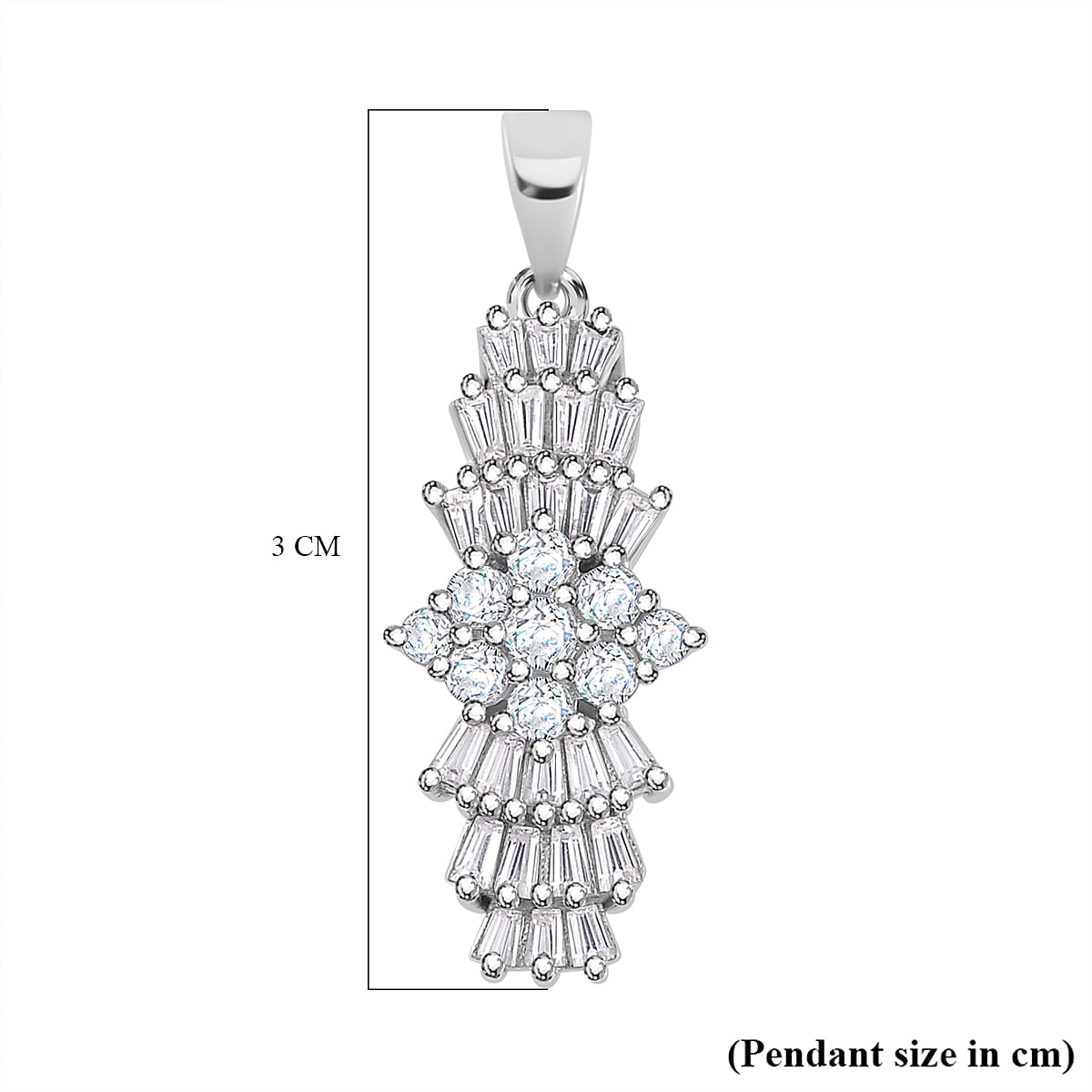 Moissanite Pendant in Rhodium Overlay Sterling Silver 1.29 Ct.