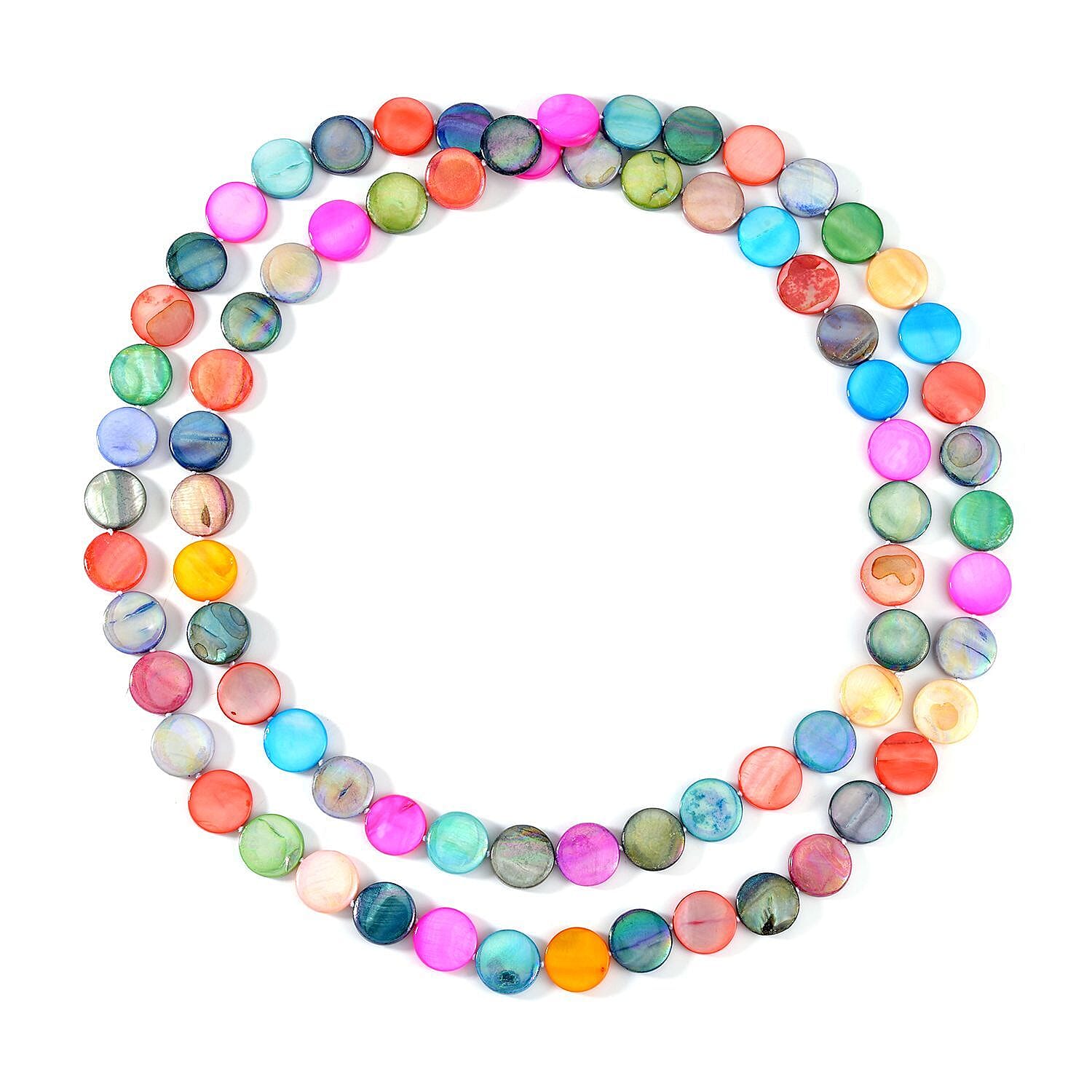 Multi Shell Pearl Coin Necklace (Size - 46) 400.00 Ct.