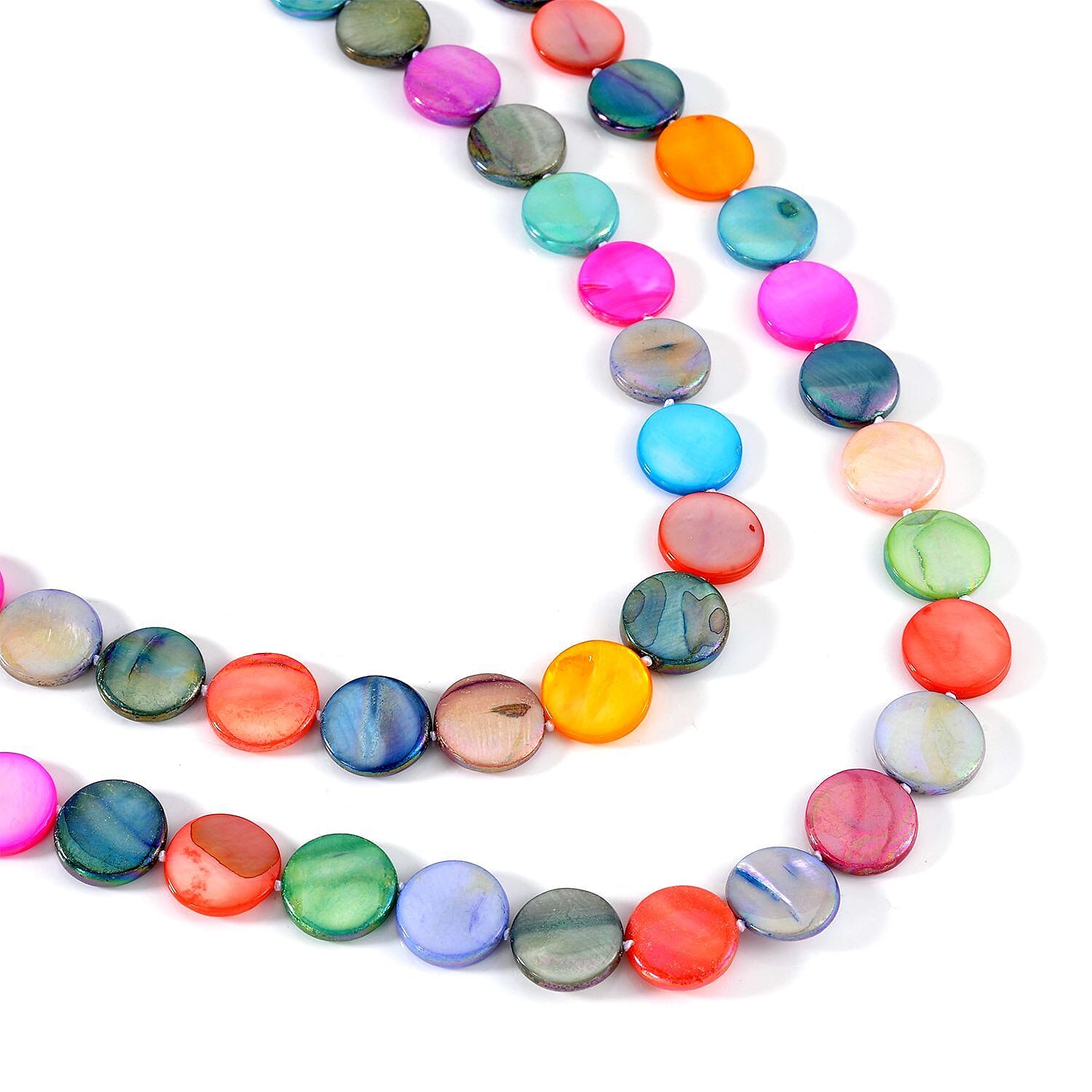 Multi Shell Pearl Coin Necklace (Size - 46) 400.00 Ct.