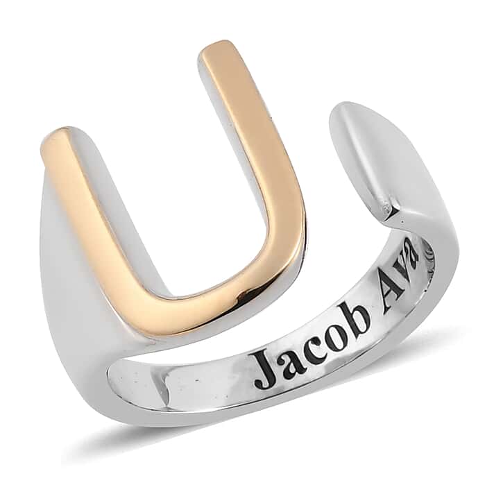 ION Plated 18K YG Fancy Ring Pure Yellow Brass