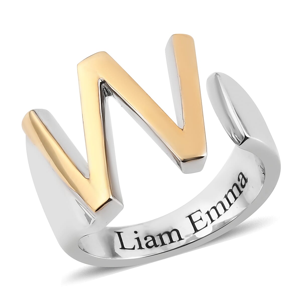 ION Plated 18K YG Fancy Ring Pure Yellow Brass