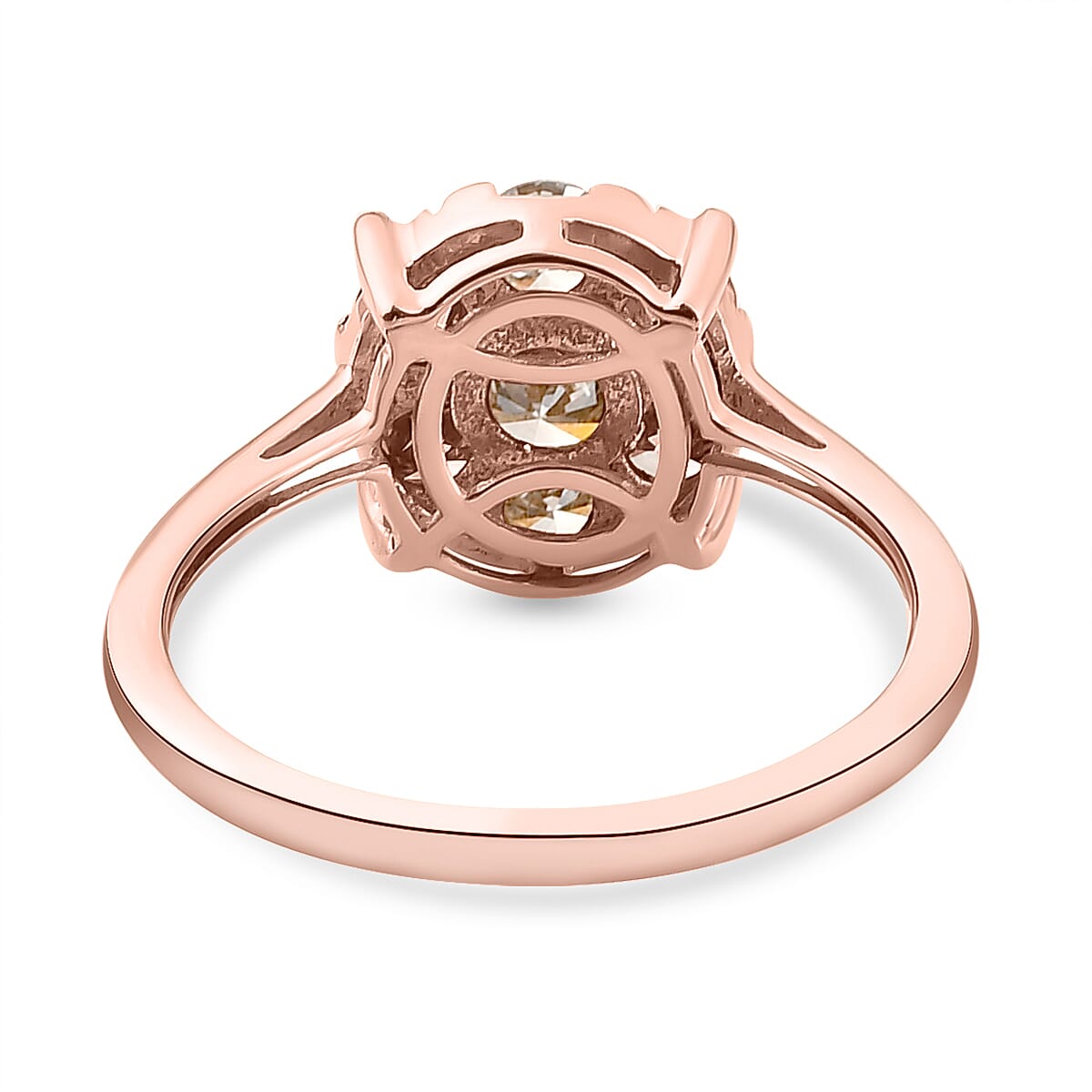 9K Rose Gold Natural Champagne Diamond Floral Ring 1.00 Ct.