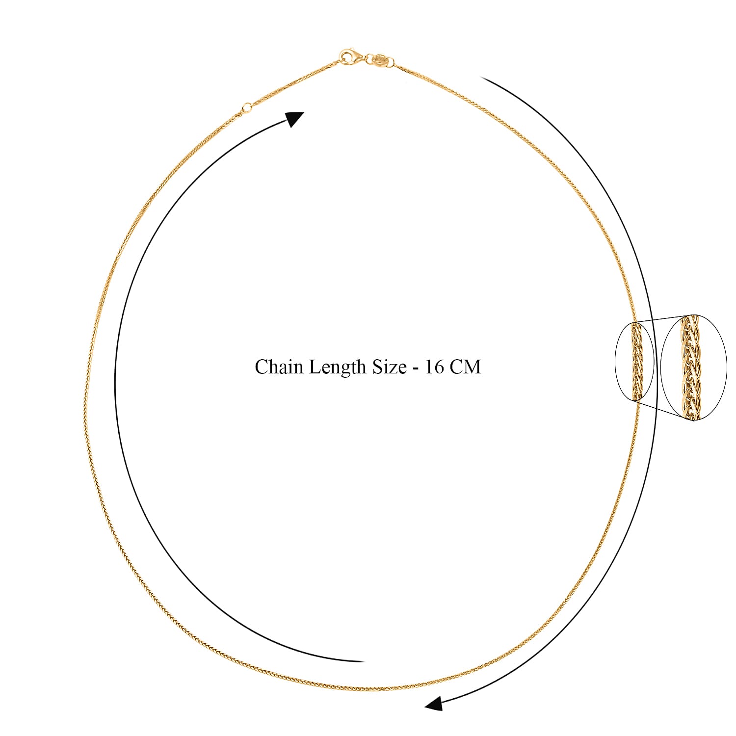 24K - Yellow - Gold - Standard  Chain (Size - 18),  Gold Wt. 2.47 Gms