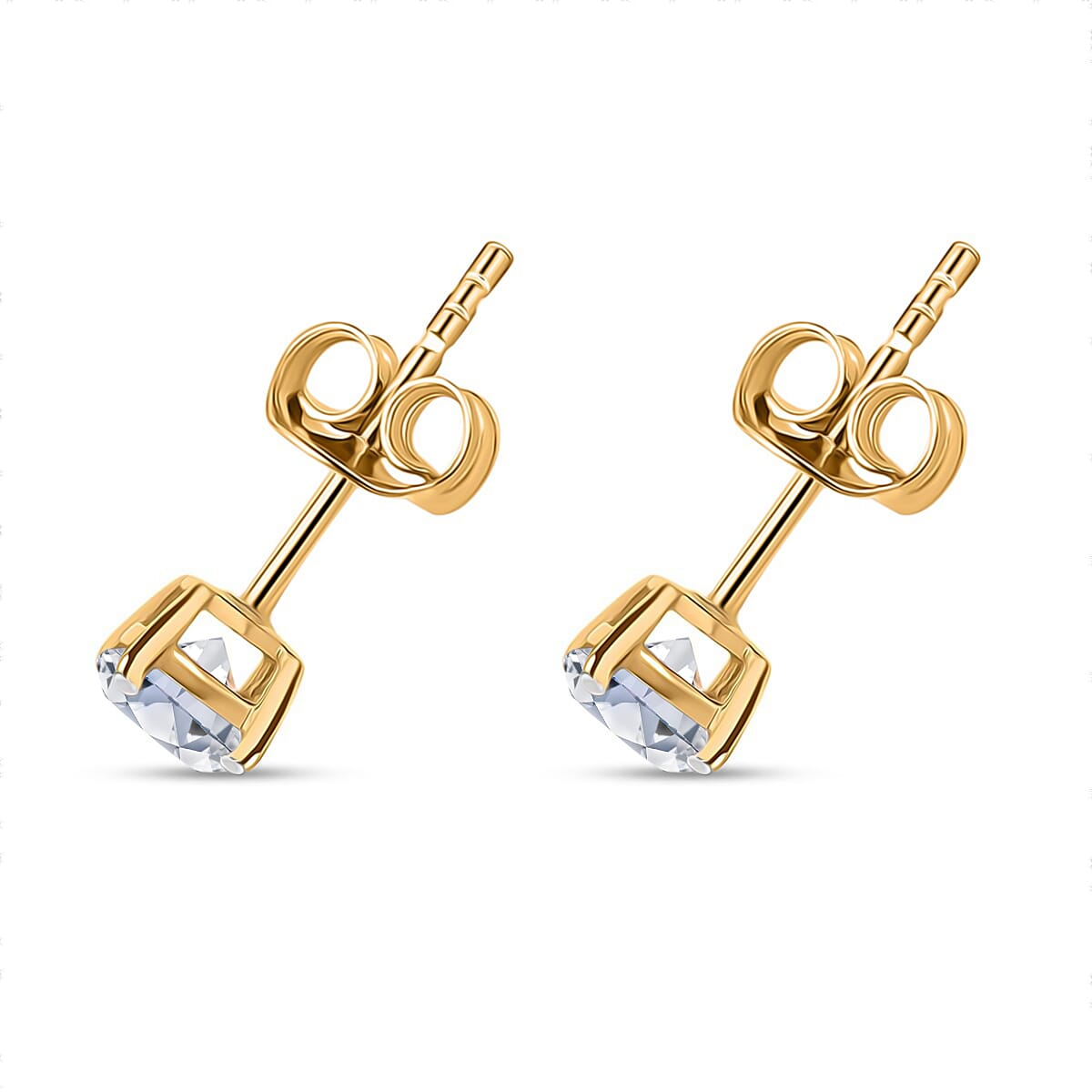 The Showstopper Deal Luxuriant Diamond - 14K Yellow Gold SGL Certified Lab Grown Diamond (VS-E-F) Solitaire Stud Earrings 1.0 Ct.