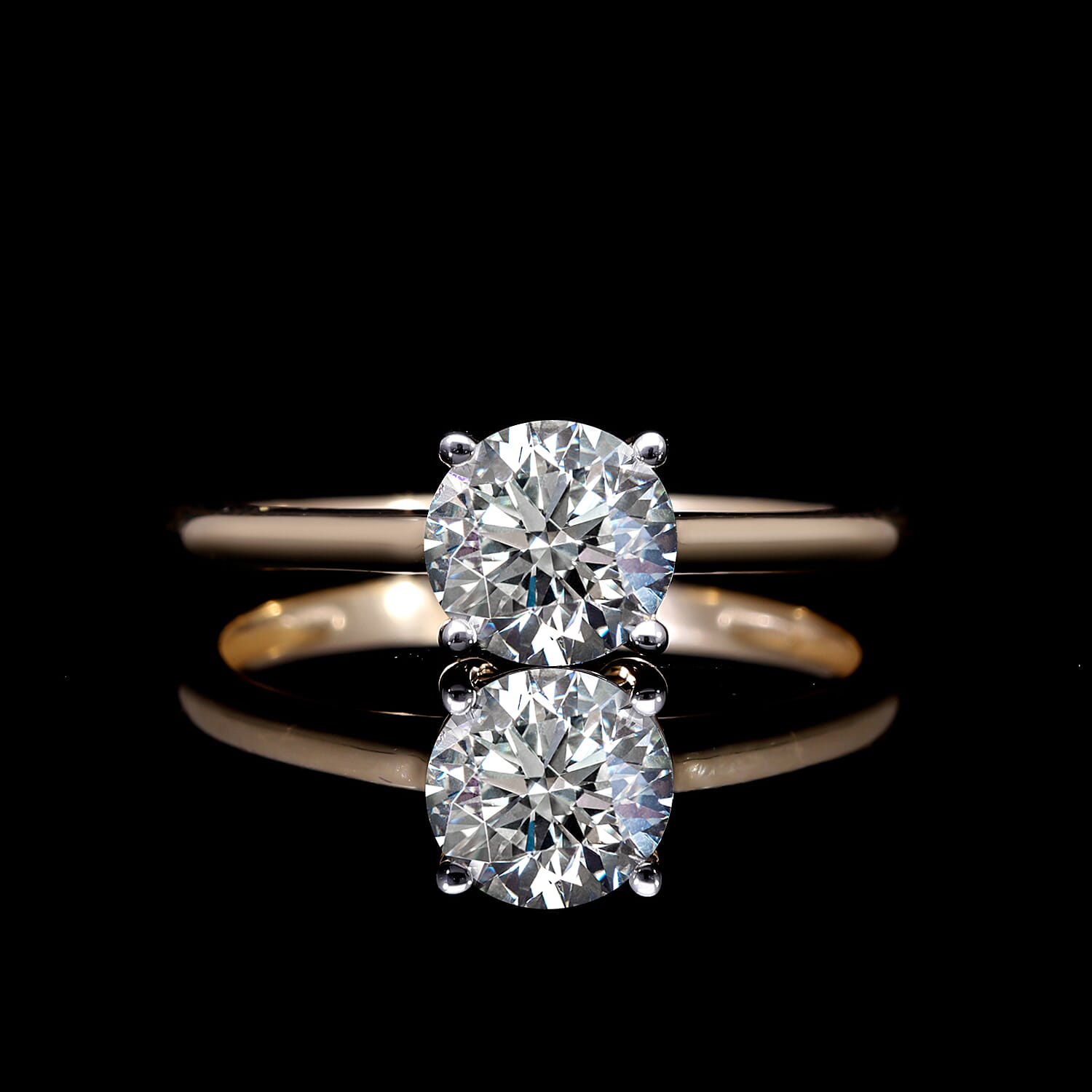 JCK Vegas Closeout Luxuriant Diamond - 14K Yellow Gold IGI Certified (VS2-D) Lab Grown Diamond Solitaire Ring 1.00 Ct.