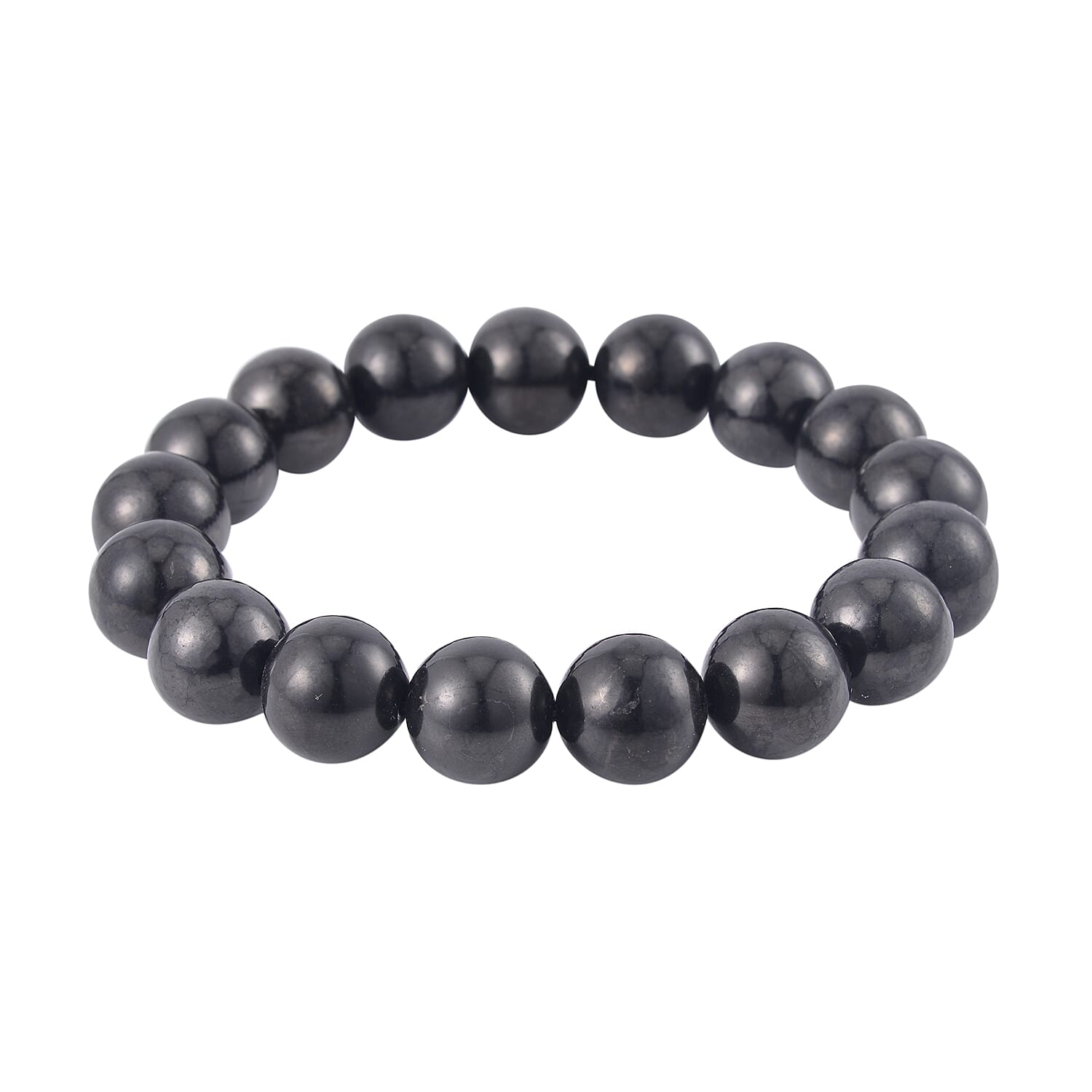 Tucson Closeout - Shungite Beads Stretchable Bracelet (Size 7.5) 190.00 Ct.