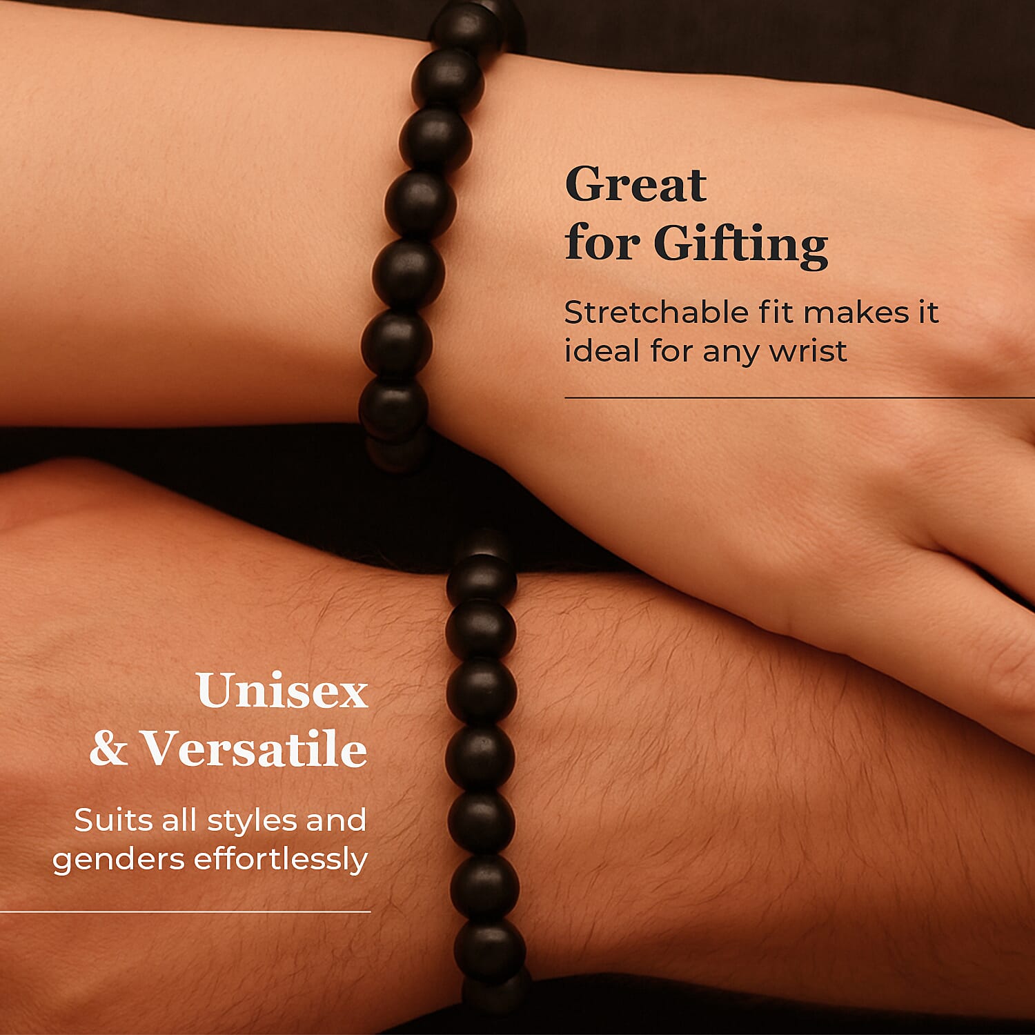 Tucson Closeout - Shungite Beads Stretchable Bracelet (Size 7.5) 190.00 Ct.