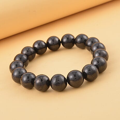 Tucson Closeout - Shungite Beads Stretchable Bracelet (Size 7-7.5) 200.00 Ct