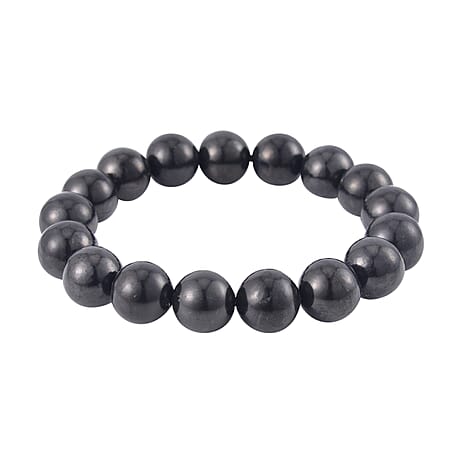 Tucson Closeout - Shungite Beads Stretchable Bracelet (Size 7-7.5) 200.00 Ct