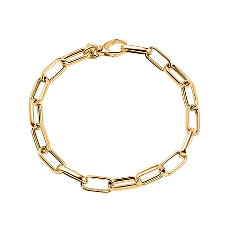 Maestro Collection - 9K Yellow Gold Square Paperclip Bracelet (Size - 7.5)